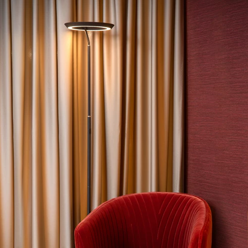 Lucide CELESTE - Floor lamp - Ø 28 cm - LED Dim. - 1x21W 2700K - Black - atmosphere 1